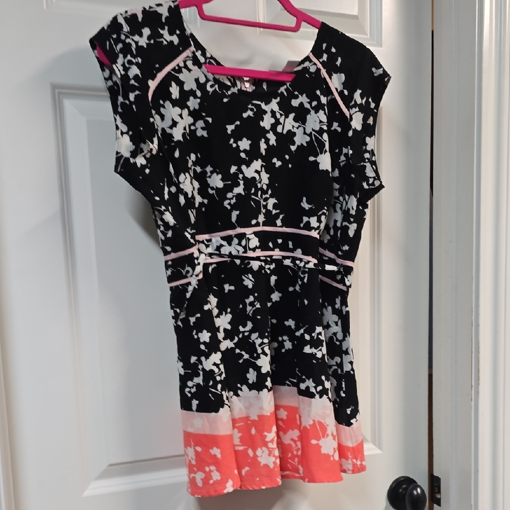Motherhood Black and White Fit and Flare Dress